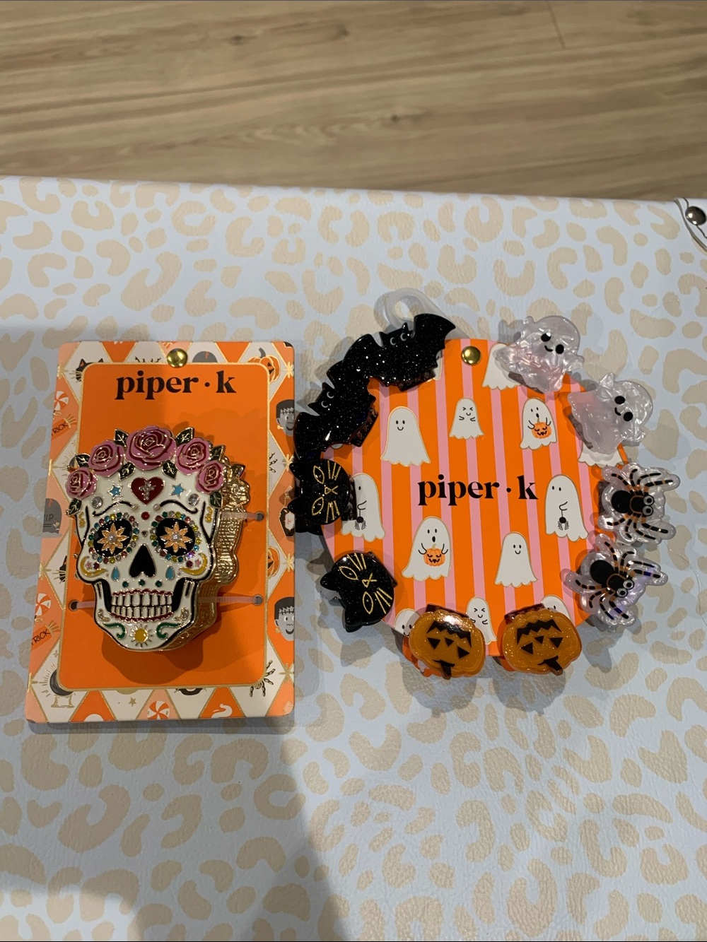 Piper K Halloween Hair Clips and Skull clip -